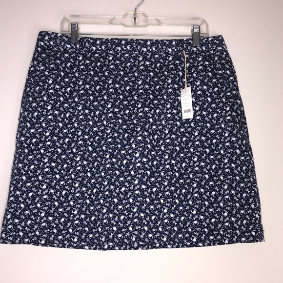 Women's DOCKERS Stretch Twill Navy Blue Lobster Print Short Skorts Size 14 - Picture 2 of 10